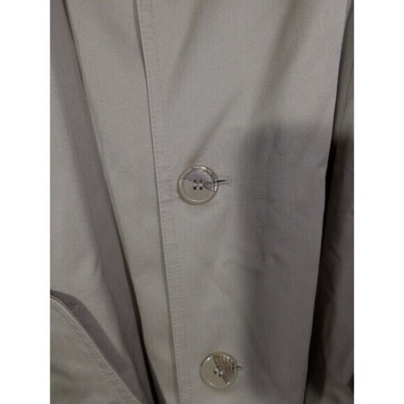 Vintage Oleg Cassini Men Tan Trench Coat 42R Removable Wool Lining Belted - Picture 6 of 16